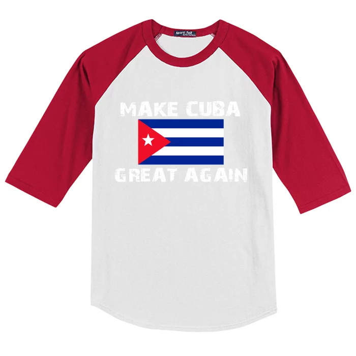 Make Cuba Great Again Flag Gift Kids Colorblock Raglan Jersey