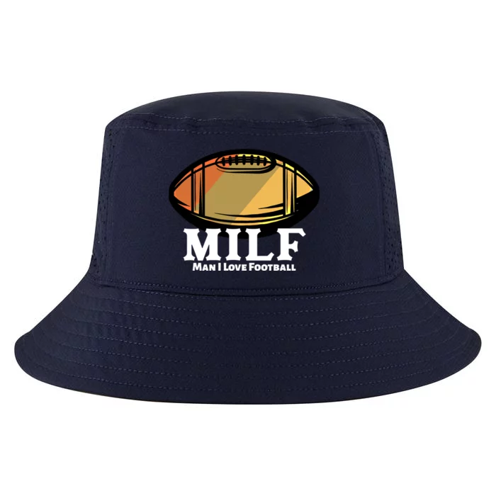 Milf Cool Gift I Love Football Retro Ball Gift Cool Comfort Performance Bucket Hat