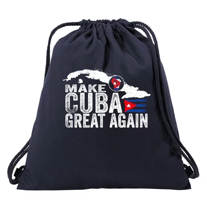 Make Cuba Great Again Free Sos Cuba Cuban Flag Funny Gift Drawstring Bag