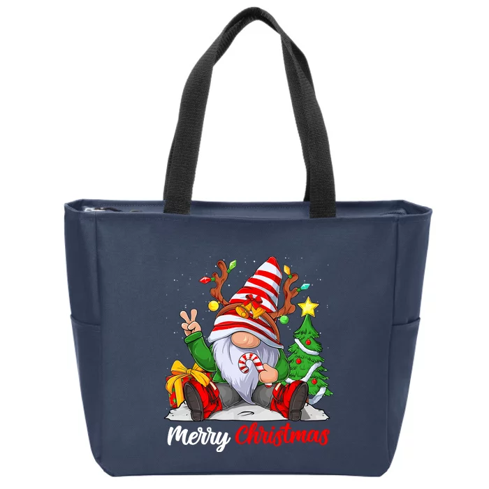 Merry Christmas Gnome Family Christmass For Zip Tote Bag