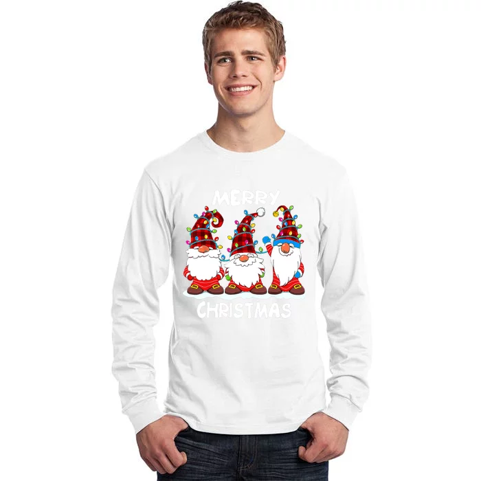 Merry Christmas Gnomes Lover Xmas Funny Santa Xmas Holiday Tall Long Sleeve T-Shirt