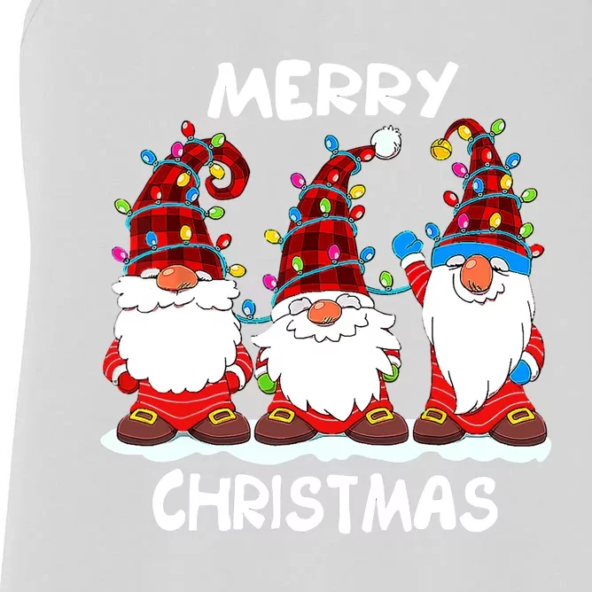 Merry Christmas Gnomes Lover Xmas Funny Santa Xmas Holiday Women's Racerback Tank