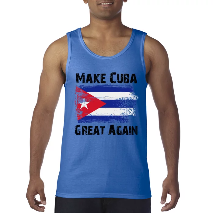 Make Cuba Great Again With Vintage Cuban Map Flag Cute Gift Tank Top