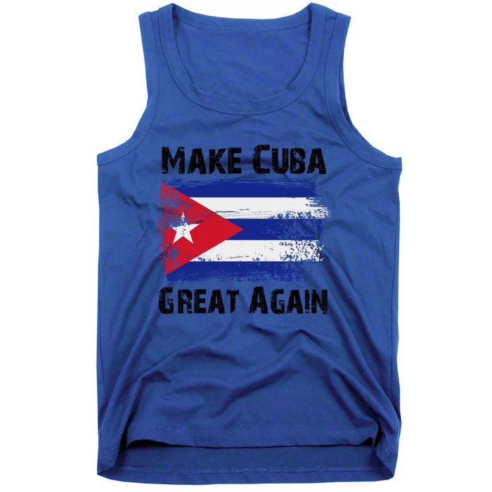 Make Cuba Great Again With Vintage Cuban Map Flag Cute Gift Tank Top