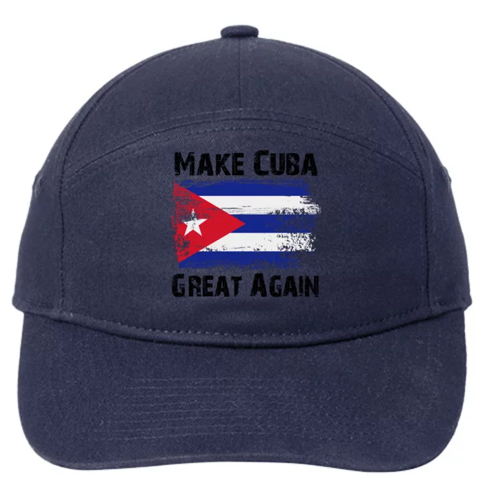 Make Cuba Great Again With Vintage Cuban Map Flag Cute Gift 7-Panel Snapback Hat