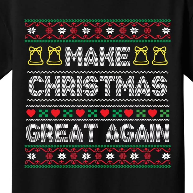 Make Christmas Great Again Christmas Miracles With Trump 2024 Kids T-Shirt