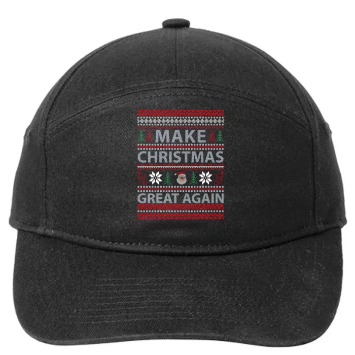 Make Christmas Great Again Holiday Cheer Trump 2024 7-Panel Snapback Hat