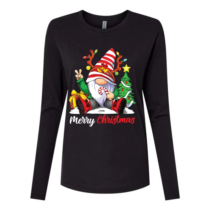 Merry Christmas Gnome Family Christmas Womens Cotton Relaxed Long Sleeve T-Shirt