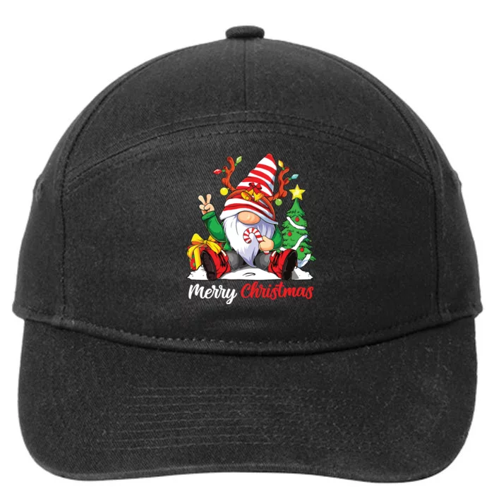 Merry Christmas Gnome Family Christmas 7-Panel Snapback Hat