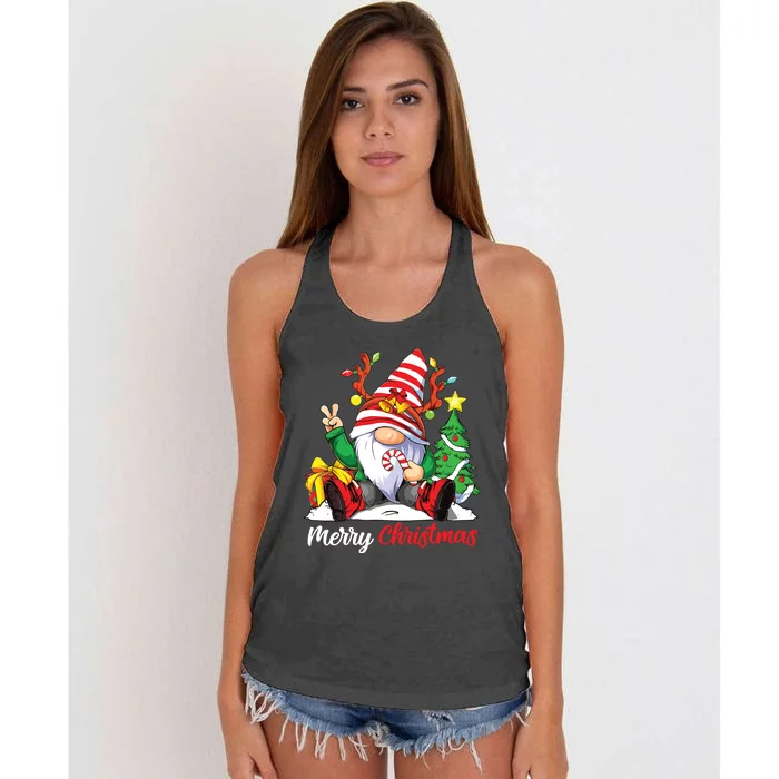 Merry Christmas Gnome Family Christmas Women's Knotted Racerback Tank