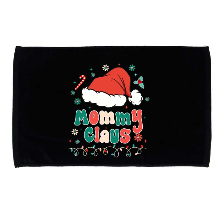 Mommy Claus Gift Groovy Christmas Pajamas For Family Cute Gift Microfiber Hand Towel