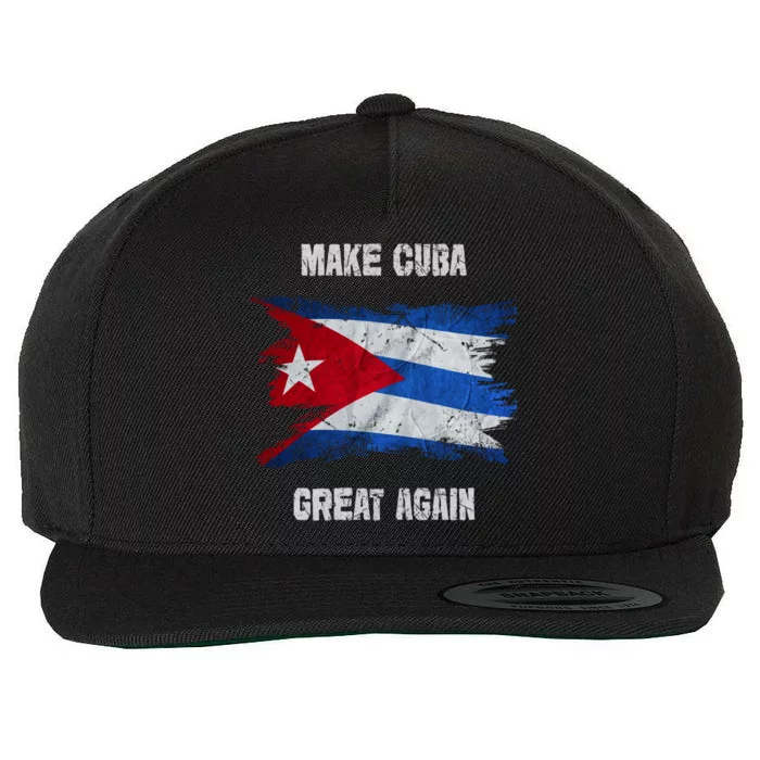 Make Cuba Great Again Free Cuba Sos Cuba Vintage Cuban Flag Cute Gift Wool Snapback Cap