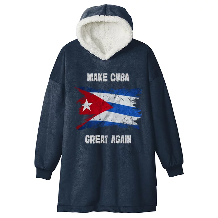 Make Cuba Great Again Free Cuba Sos Cuba Vintage Cuban Flag Cute Gift Hooded Wearable Blanket