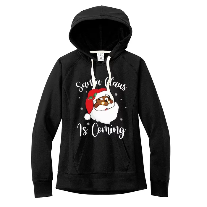 Merry Christmas Gift 2020 Santa Claus Is Coming Gift Women's Fleece Hoodie