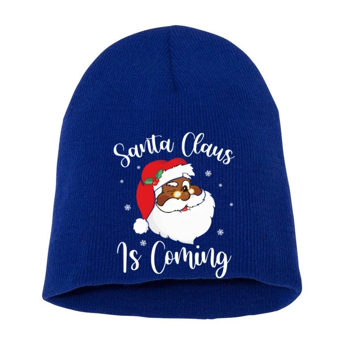 Merry Christmas Gift 2020 Santa Claus Is Coming Gift Short Acrylic Beanie