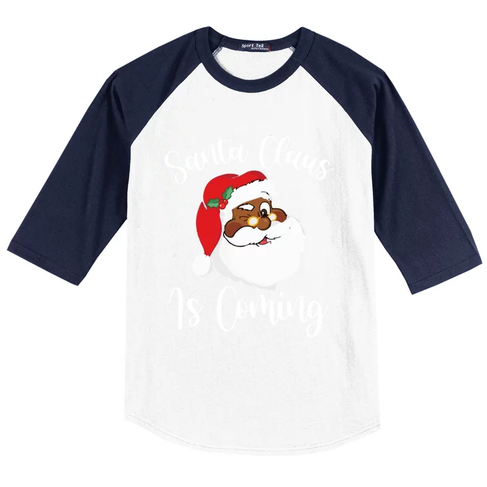 Merry Christmas Gift 2020 Santa Claus Is Coming Gift Baseball Sleeve Shirt