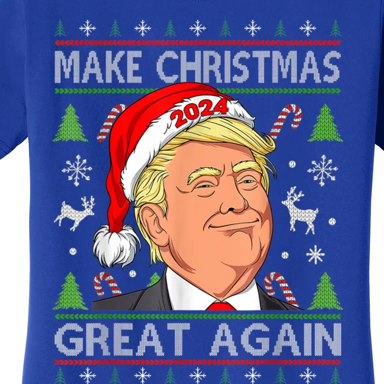 Make Christmas Great Again Funny Trump Ugly Christmas Gift Women's T-Shirt