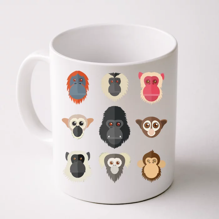 Monkey Chimpanzee Gorilla Spider Monkey Squirrel Monkey Front & Back Coffee Mug