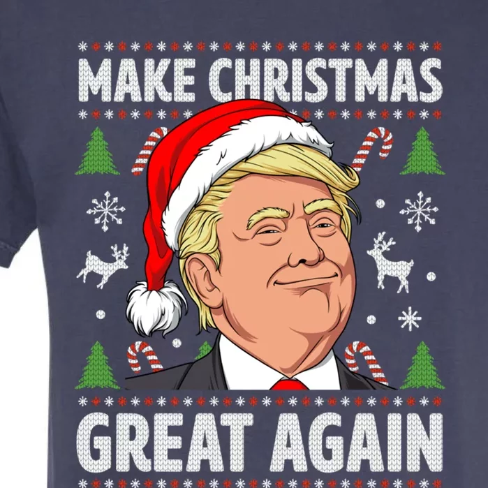 Make Christmas Great Again Funny Trump Ugly Christmas Gift Garment-Dyed Heavyweight T-Shirt