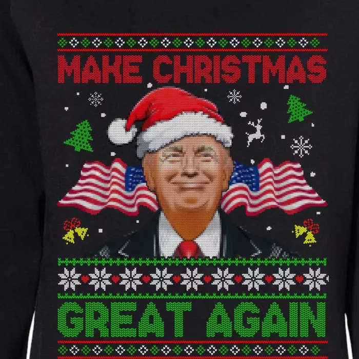 Make Christmas Great Again Funny Trump Ugly Christmas Cute Gift Womens California Wash Sweatshirt