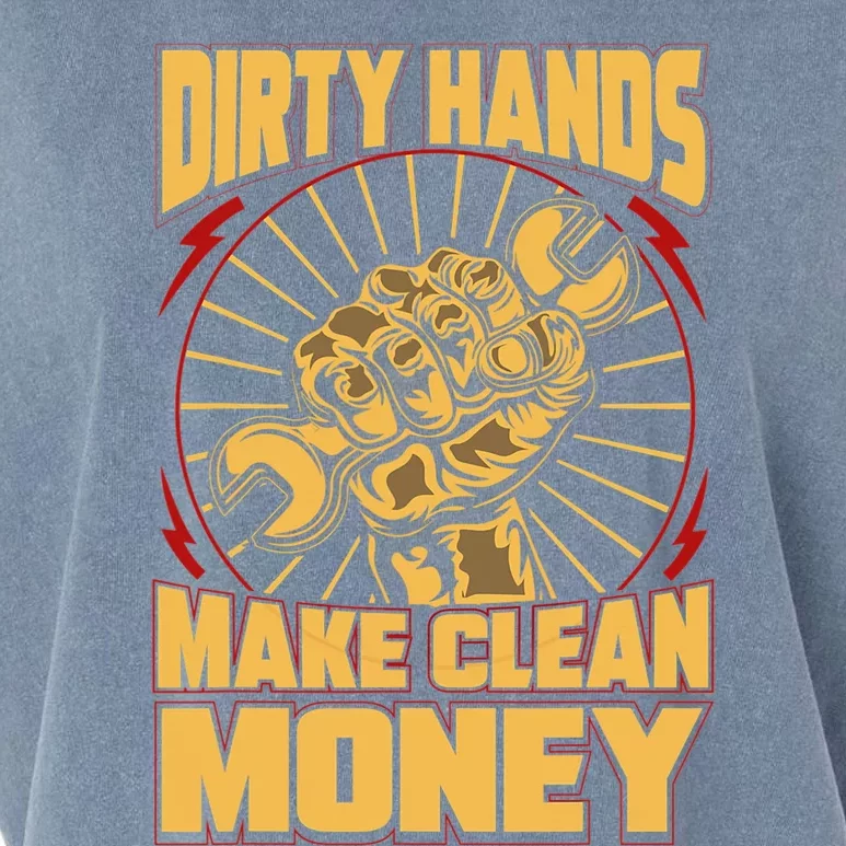 Mechanic Car Guy Dirty Hands Make Clean Money Garment-Dyed Women's Muscle Tee