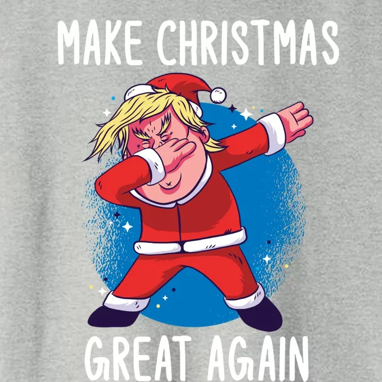 Make Christmas Great Again Santa Trump Dabbing Gift Women's Crop Top Tee