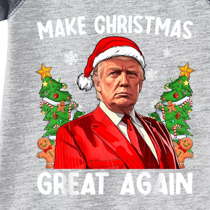 Make Christmas Great Again Funny Santa Trump 2024 Infant Baby Jersey Bodysuit