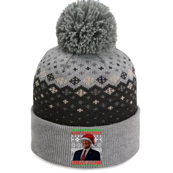 Make Christmas Great Again Santa Trump Family Ugly Sweater Great Gift The Baniff Cuffed Pom Beanie