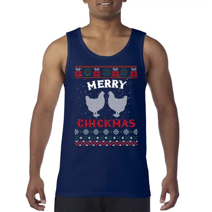 Merry Chickmas Gift For Christmas Lovers Tank Top