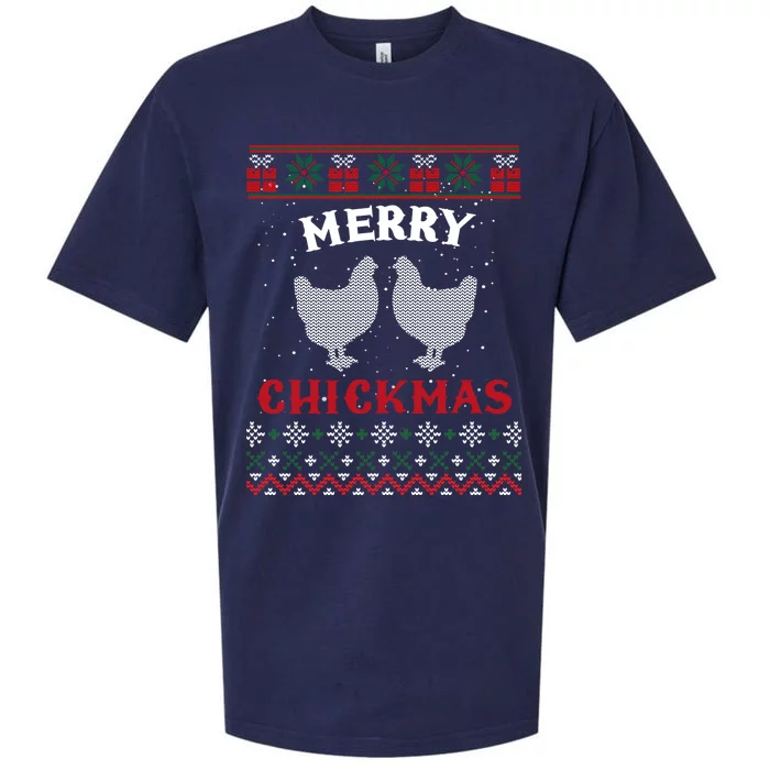 Merry Chickmas Gift For Christmas Lovers Sueded Cloud Jersey T-Shirt