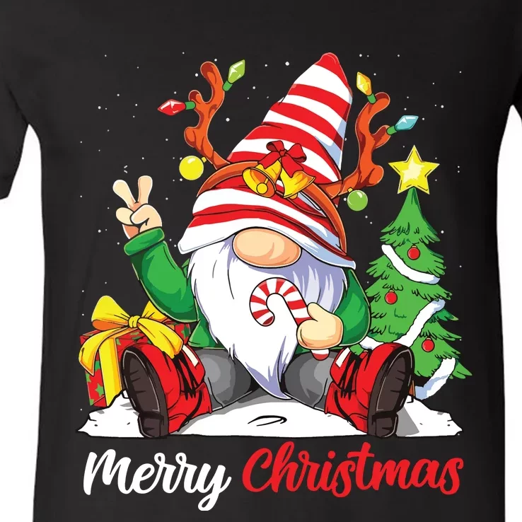 Merry Christmas Gnome Family Christmas Shirts For Women V-Neck T-Shirt