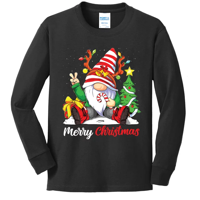 Merry Christmas Gnome Family Christmas Shirts For Women Kids Long Sleeve Shirt