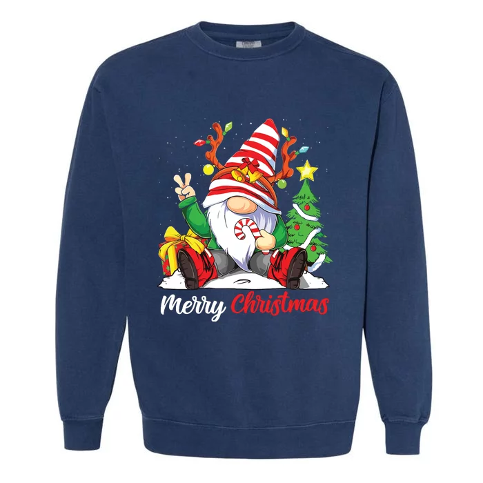 Merry Christmas Gnome Family Christmas Shirts For Women Garment-Dyed Sweatshirt