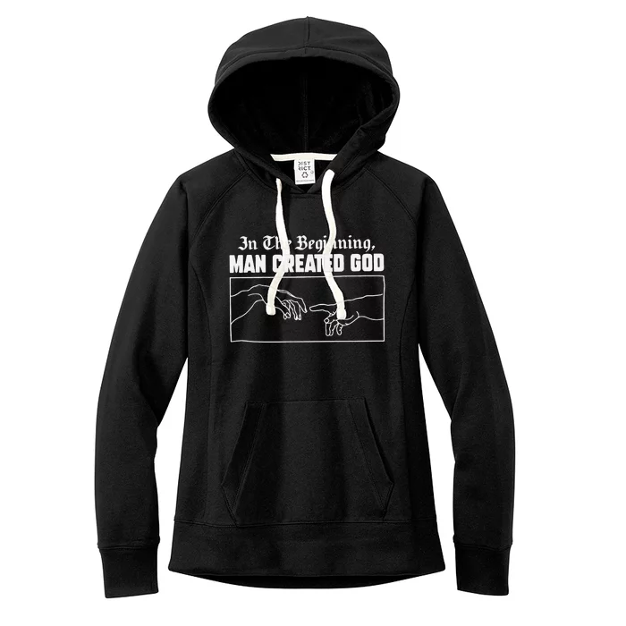 Man Created God Atheist Women's Fleece Hoodie