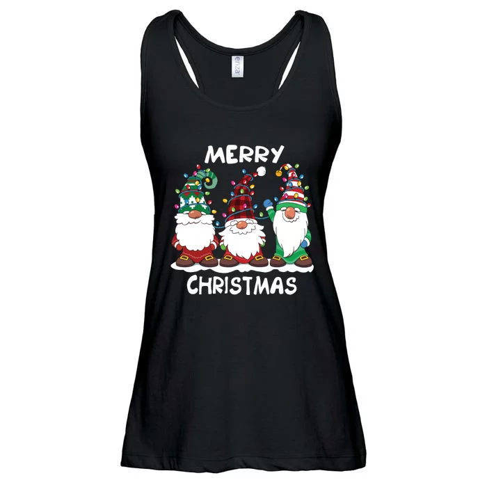 Merry Christmas Gnomes Xmas Family Women Ladies Essential Flowy Tank