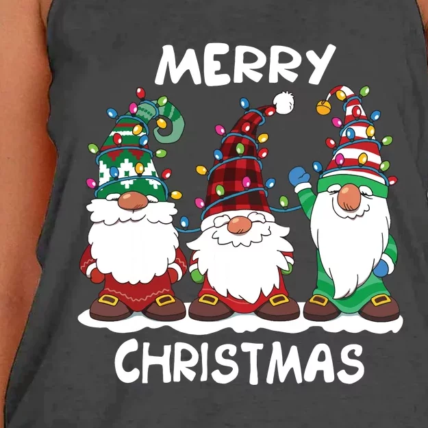 Merry Christmas Gnomes Xmas Family Women Women's Knotted Racerback Tank