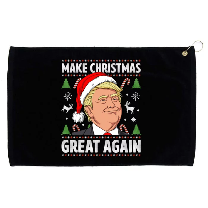 Make Christmas Great Again Funny Trump Ugly Christmas Grommeted Golf Towel