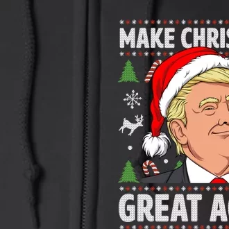 Make Christmas Great Again Funny Trump Ugly Christmas Full Zip Hoodie