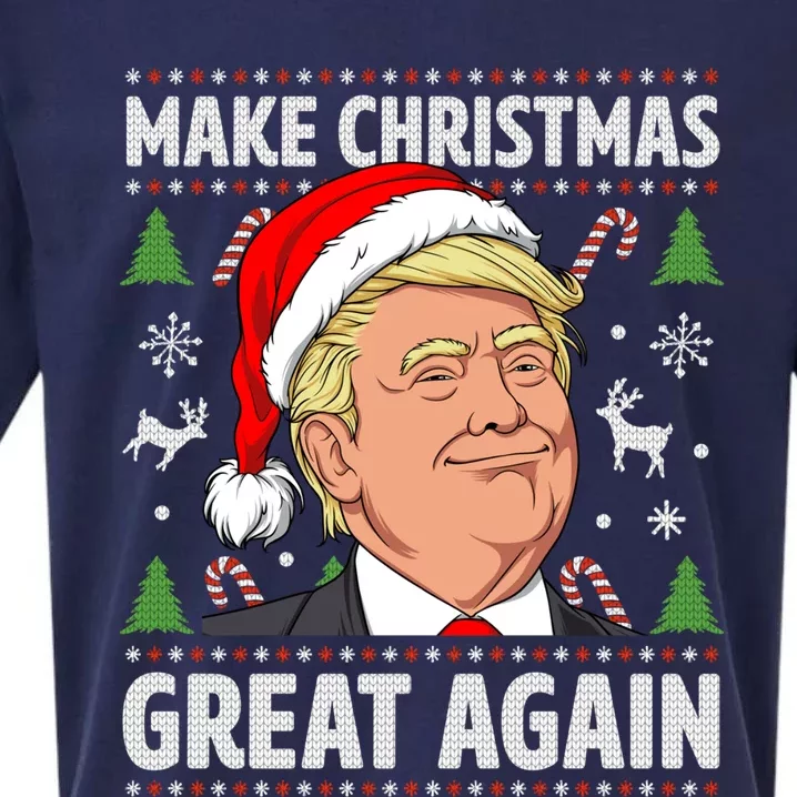 Make Christmas Great Again Funny Trump Ugly Christmas Sueded Cloud Jersey T-Shirt