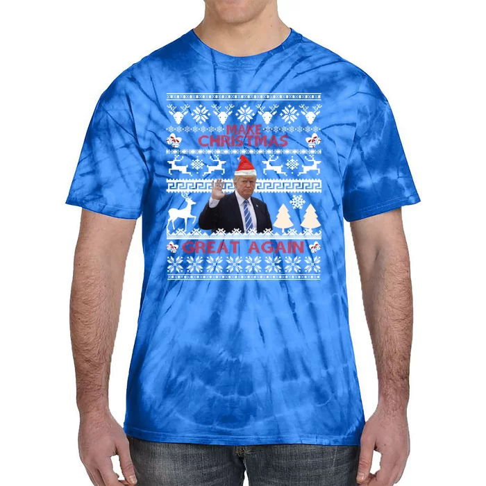 Make Christmas Great Again 2024 Trump Ugly Christmas Family Great Gift Tie-Dye T-Shirt