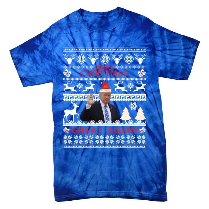 Make Christmas Great Again 2024 Trump Ugly Christmas Family Great Gift Tie-Dye T-Shirt