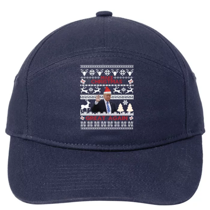 Make Christmas Great Again 2024 Trump Ugly Christmas Family Great Gift 7-Panel Snapback Hat