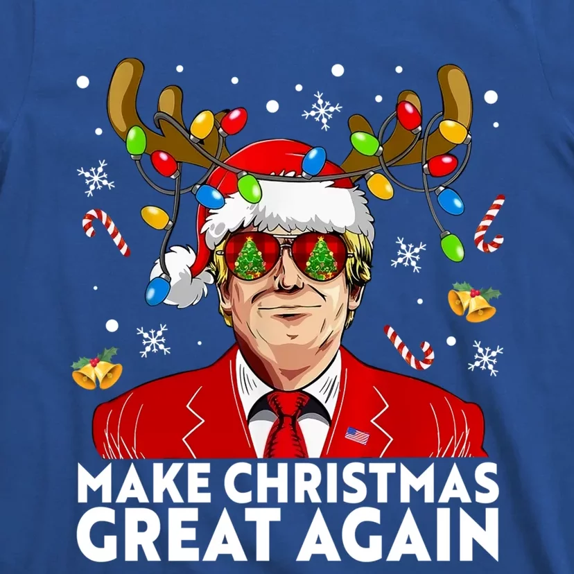 Make Christmas Great Again Funny Trump Reindeer Xmas Lights Cool Gift T-Shirt