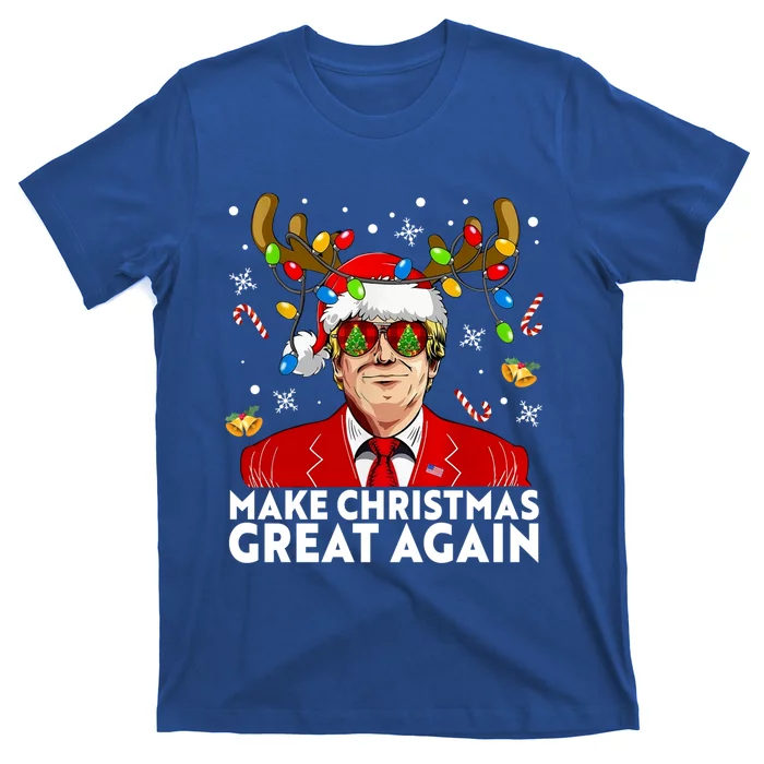 Make Christmas Great Again Funny Trump Reindeer Xmas Lights Cool Gift T-Shirt