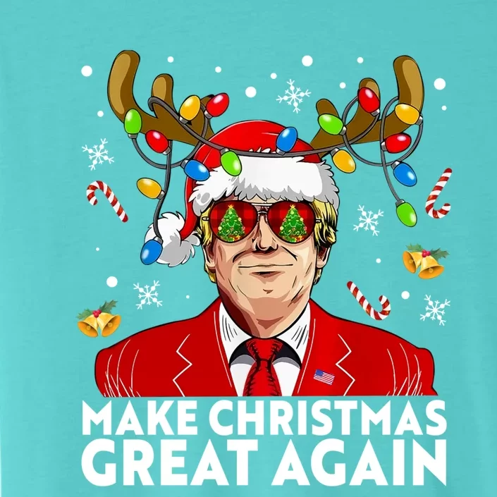 Make Christmas Great Again Funny Trump Reindeer Xmas Lights Cool Gift ChromaSoft Performance T-Shirt