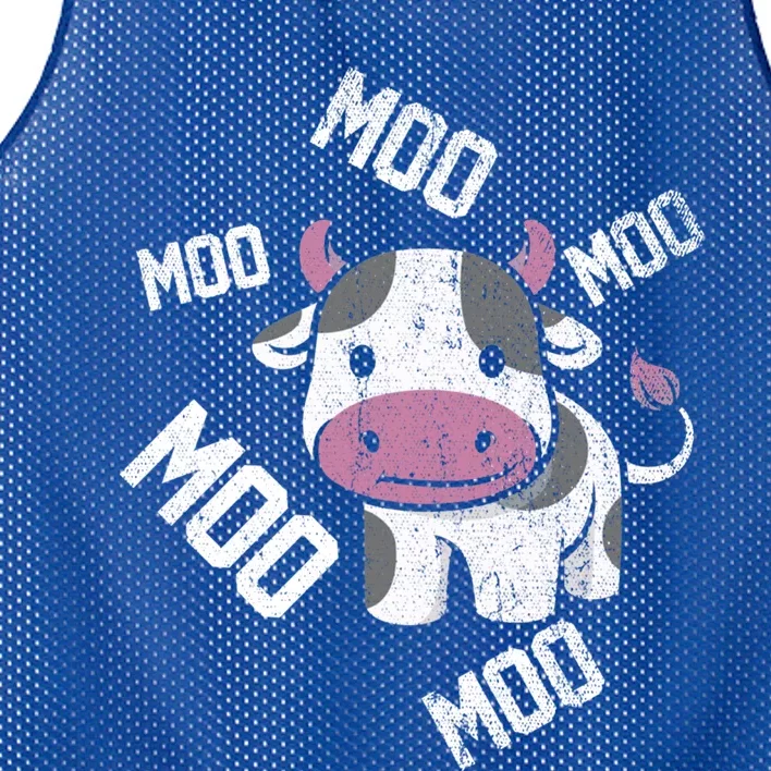 Moo Cow Gift Mesh Reversible Basketball Jersey Tank