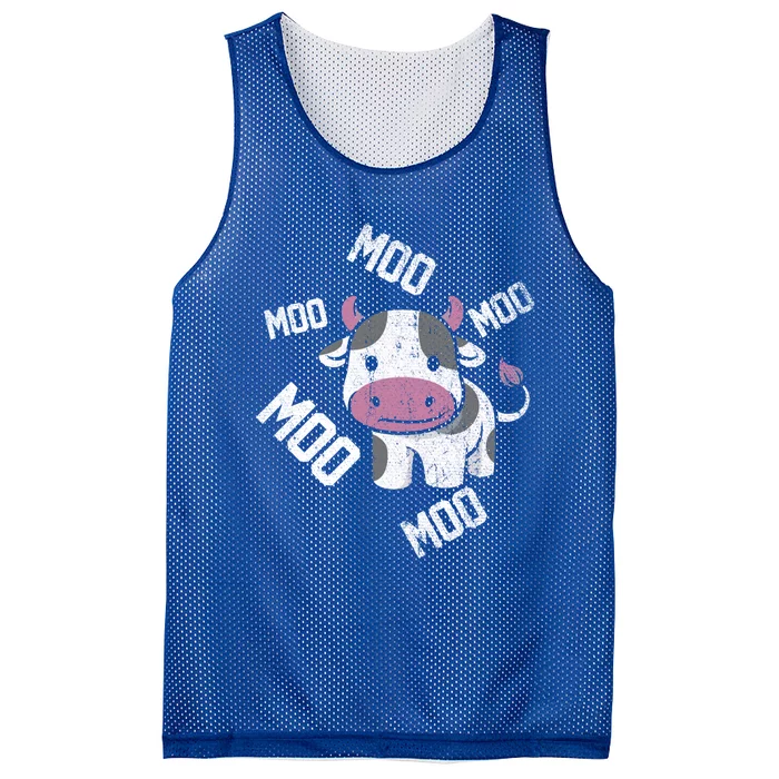 Moo Cow Gift Mesh Reversible Basketball Jersey Tank