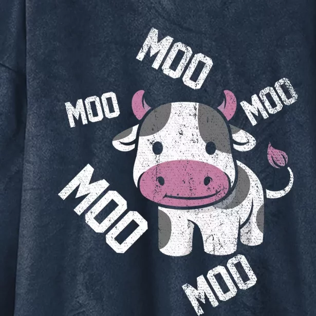 Moo Cow Gift Hooded Wearable Blanket