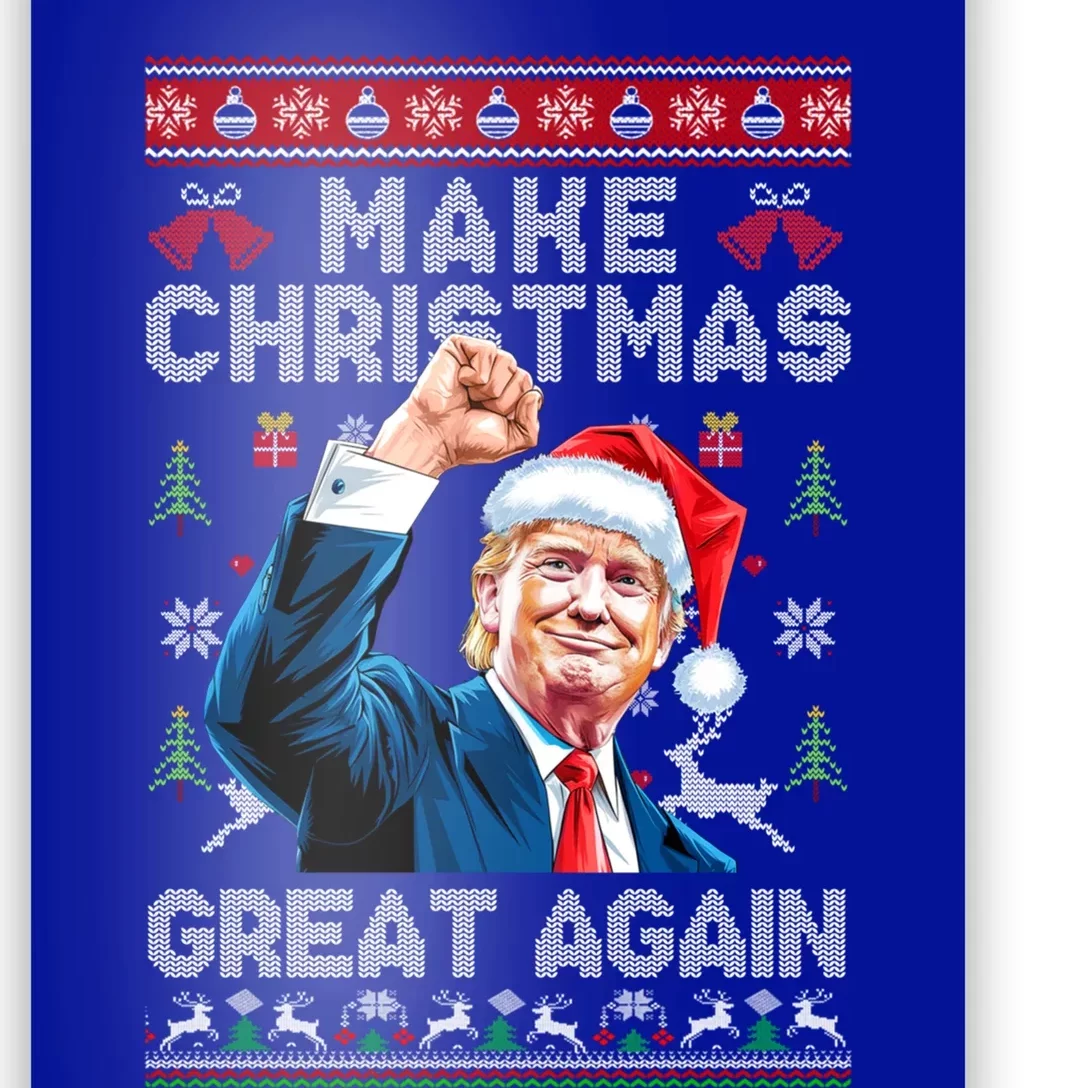 Make Christmas Great Again Funny Trump Ugly Christmas 2024 Gift Poster