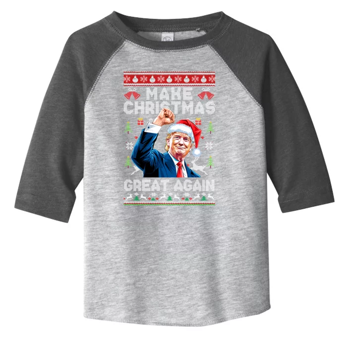 Make Christmas Great Again Funny Trump Ugly Christmas 2024 Gift Toddler Fine Jersey T-Shirt